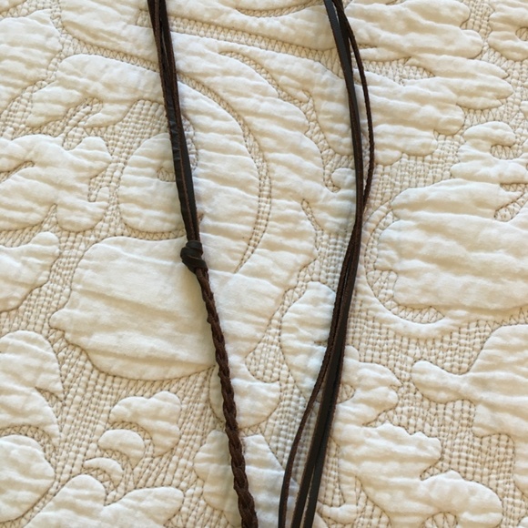 Leather and Silver Cross Necklace - Picture 2 of 3